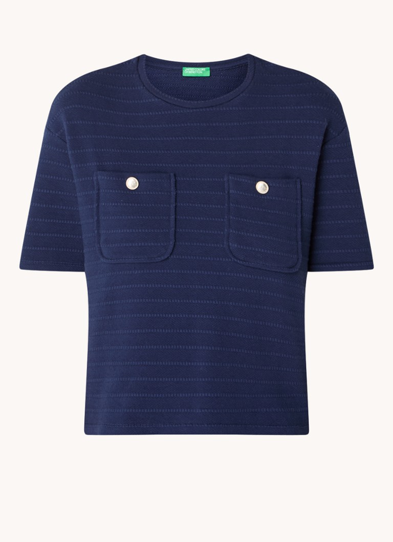 Benetton Fine-knit top with chest pockets