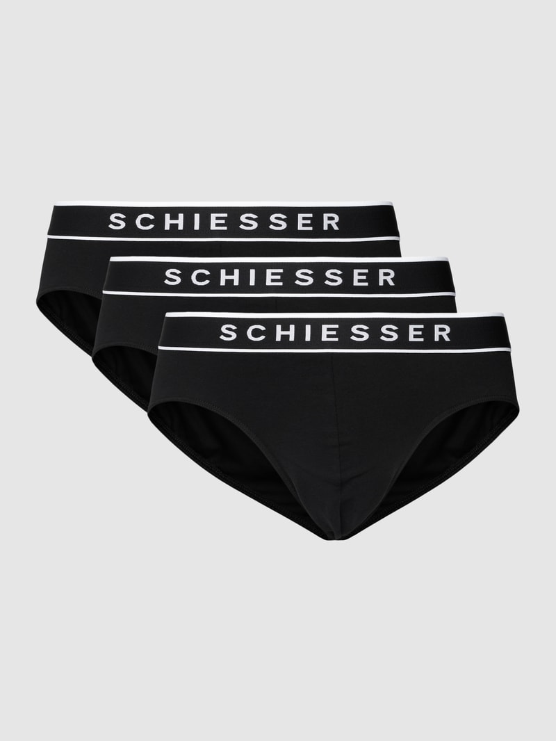 Slip mit Logo-Bund im 3er-Pack in schwarz
