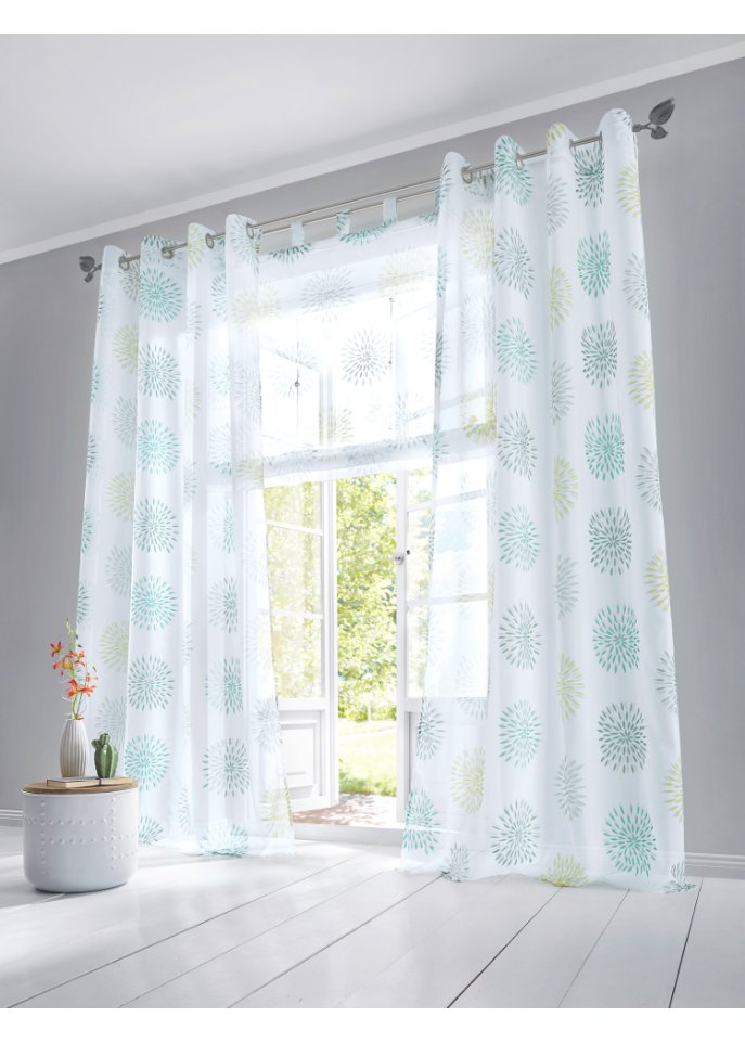 Gardine mit Kreise Druck(1er-Pack)