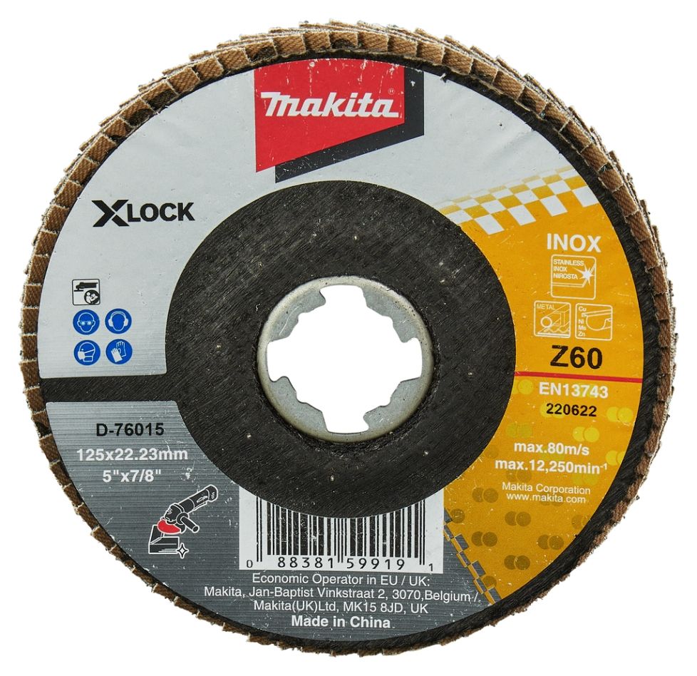 Makita Tillbehör D-76015 Lamellslipskiva X-LOCK 125 mm Z60
