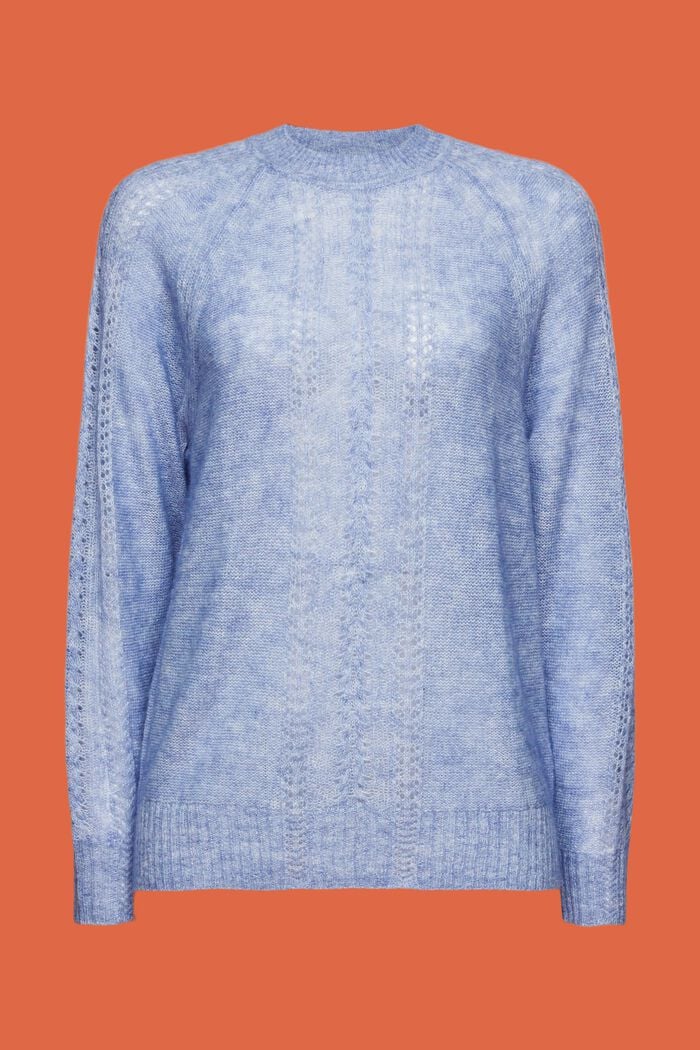 Pointelle-Strickpullover mit Rundhalsausschnitt