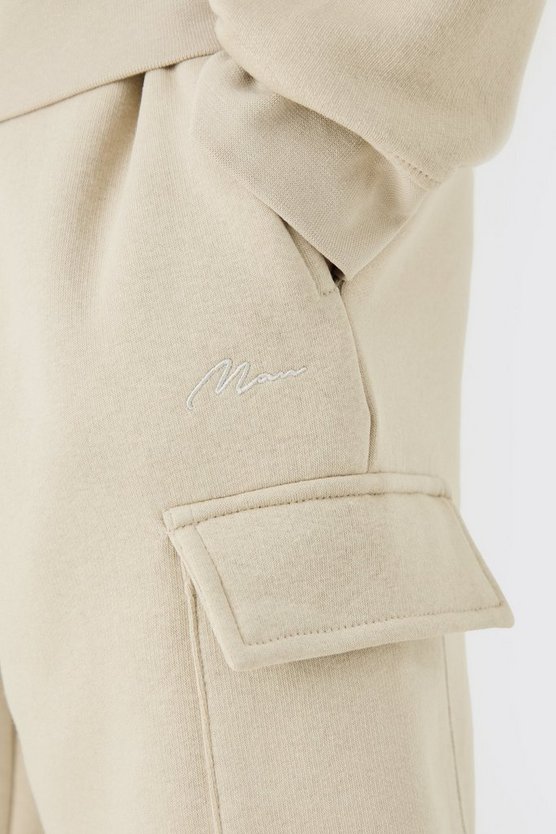 Kurzer Man Signature Cargo Sweatshirt-Trainingsanzug