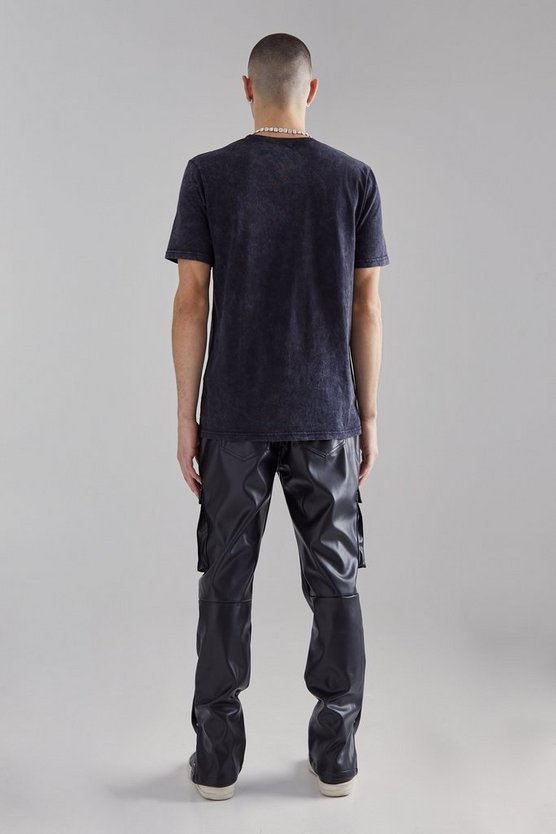 Slim-Fit Rundhals T-Shirt mit Acid-Waschung