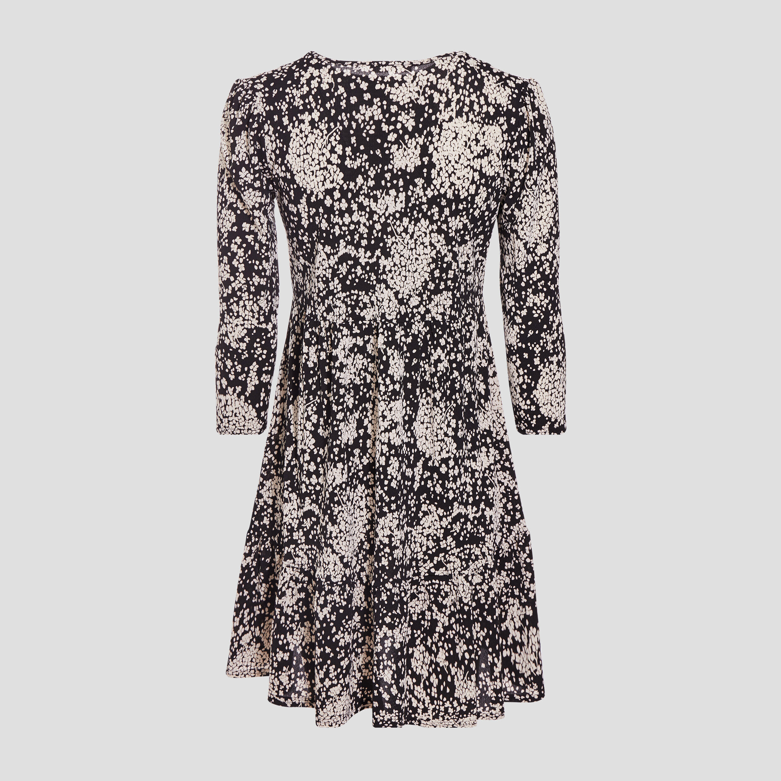 Robe évasée manches 3/4 noir femme | Cache Cache