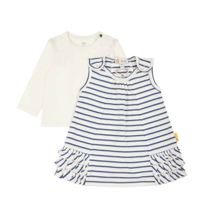 Set Kleid + T-Shirt langarm, weiß für Mädchen