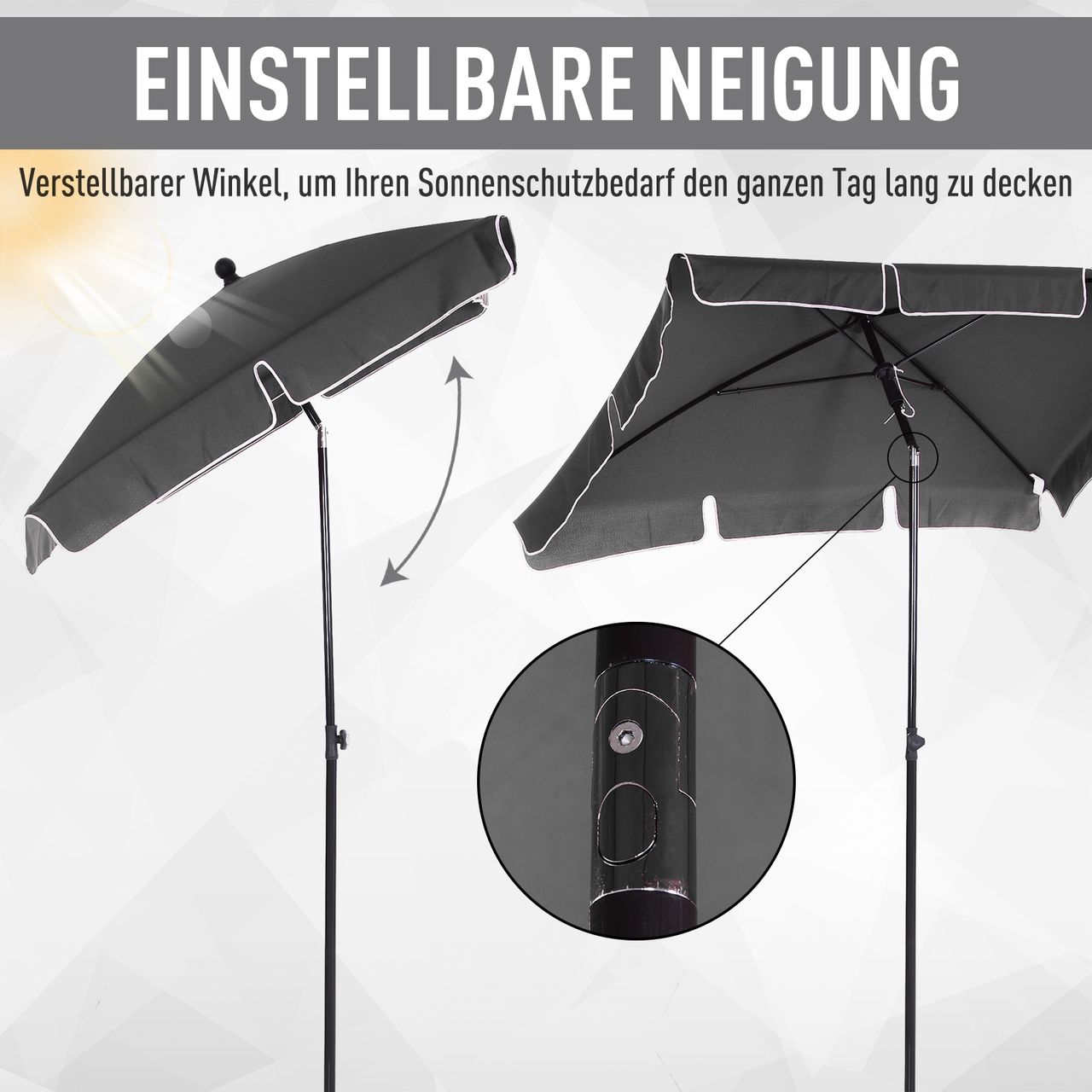 Outsunny Sonnenschirm Gartenschirm Strandschirm Balkonschirm Schirm Sonnenschutz