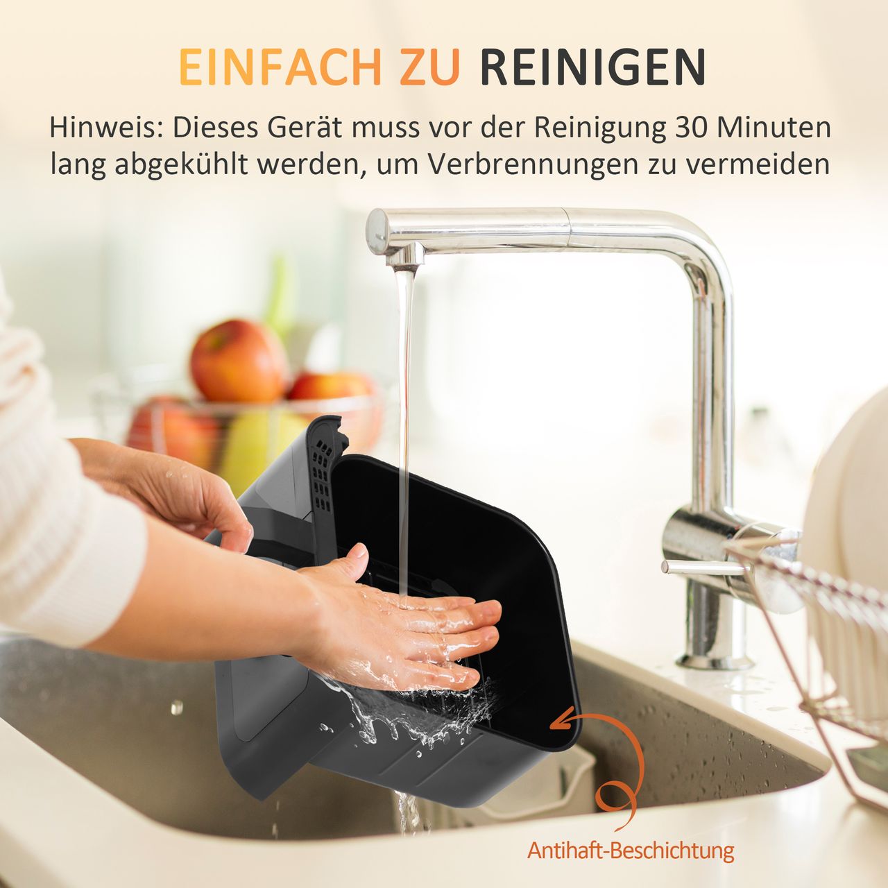 HOMCOM 4 in 1 Design Heißluftfritteuse 6,5 L 1350 W mit Digitalem Screen