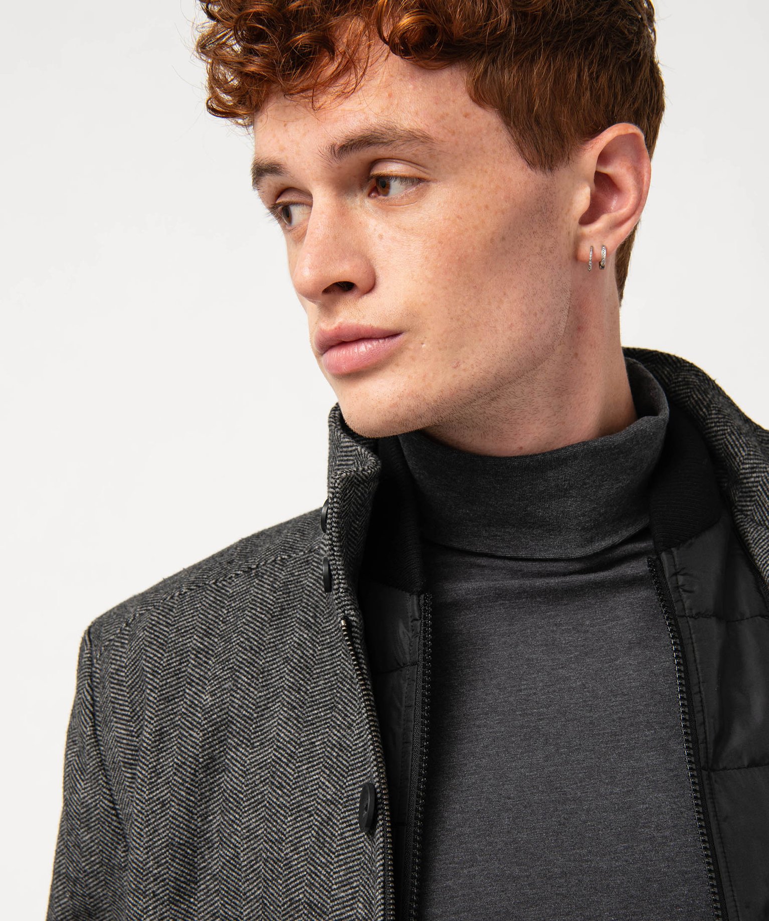 Manteau homme court avec col intérieur amovible noir | GEMO