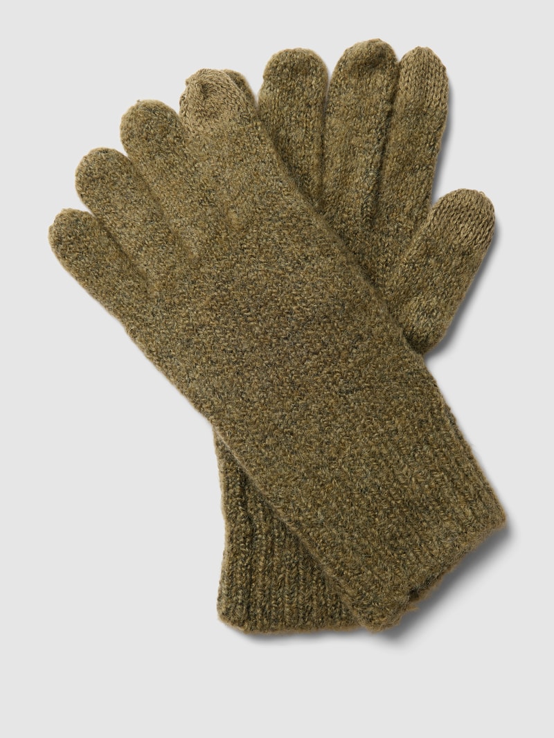 Handschuhe in Melange-Optik Modell 'Beatritz' in olivgrün