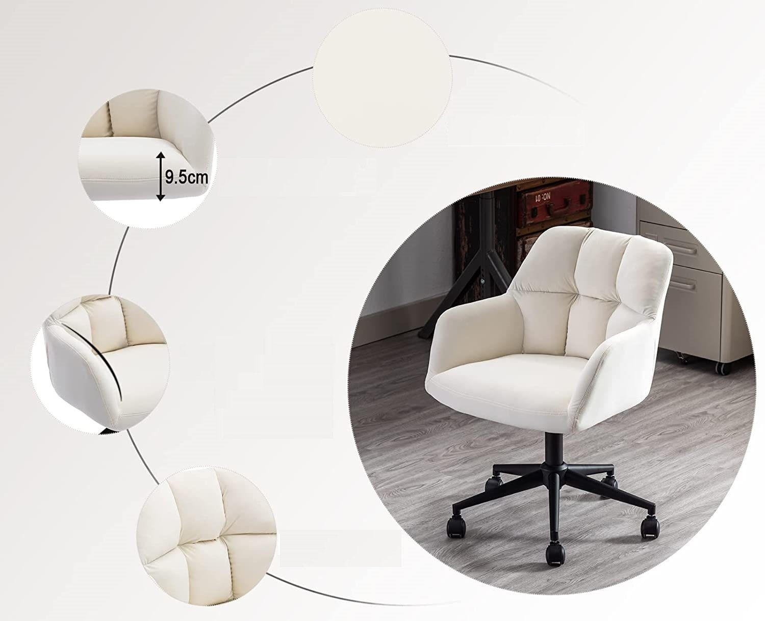 WAHSON OFFICE CHAIRS Bürostuhl Samt Bürostuhl Schreibtischstuhl Drehstuhl
