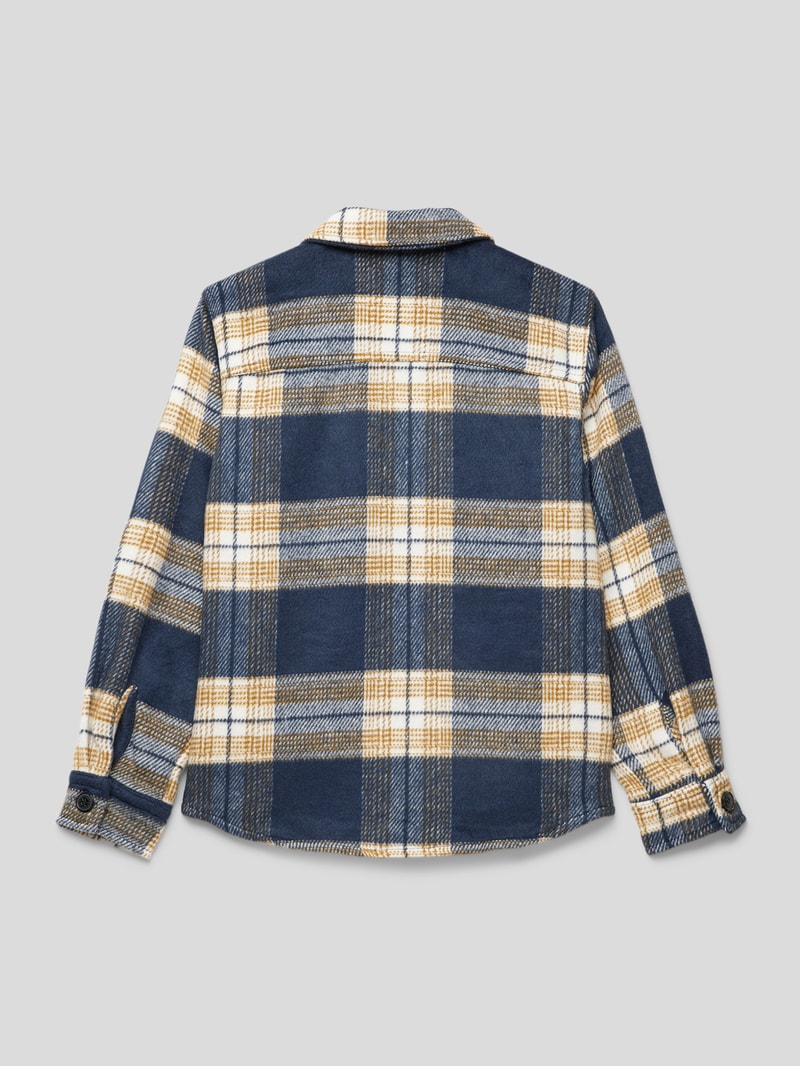 Hemdjacke mit Karomuster in marineblau