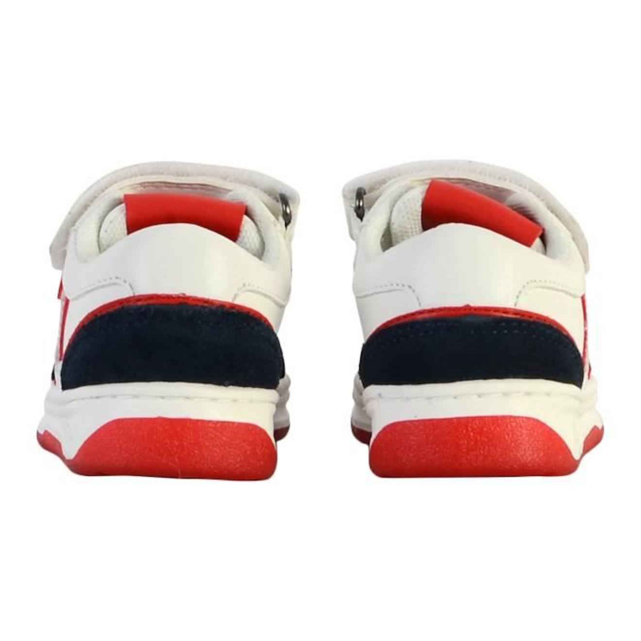 Basket Cuir Enfant Kickers Kouic blanc