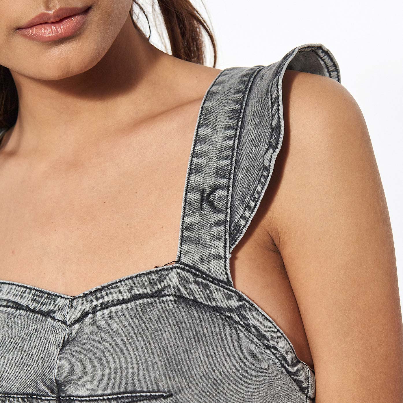 SHELB  Robe cintrée en jean gris Femme