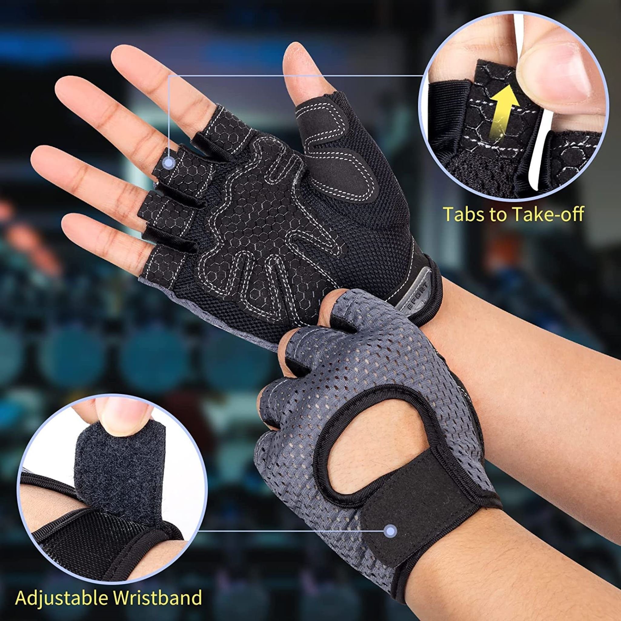 Botells Gewichtshandschuhe Fitness Trainings Handschuhe, Gewichte, Fahrrad, Gym, Krafttraining, Extra Halt - fester Grip, schweißabsorbierend, atmungsaktiv