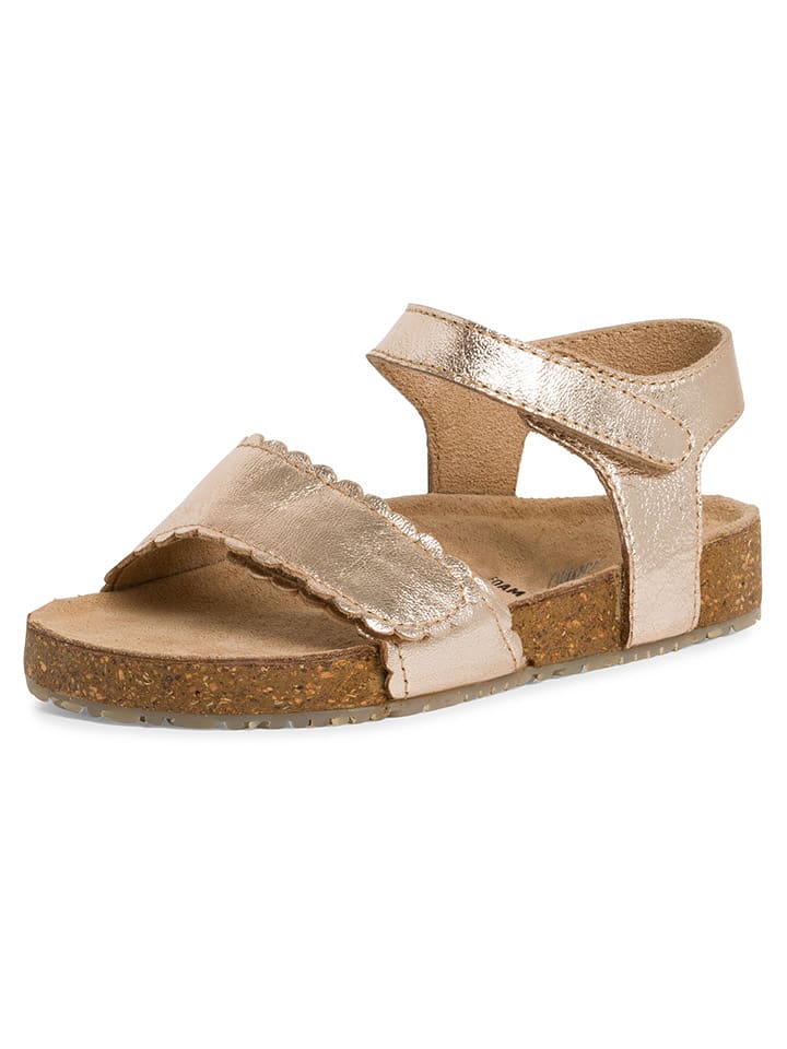 s.Oliver Leder-Sandalen in Gold günstig kaufen
