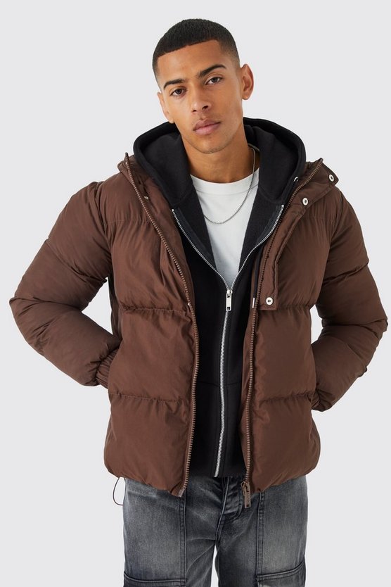Kastige Steppjacke mit Kapuze