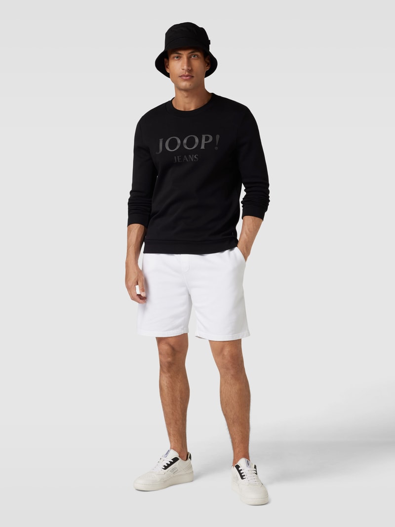 Sweatshirt mit Label-Print Modell 'Alfred' in schwarz