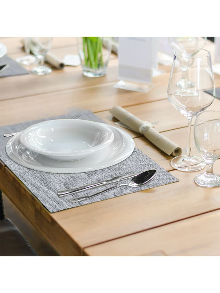 relaxdays 6tlg. Tischset in Grau - (B)45 x (T)30 cm günstig kaufen onesize