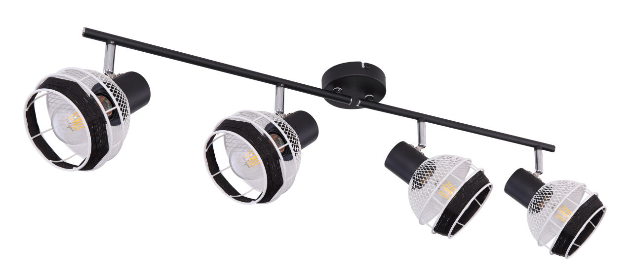 Globo Lighting - GRIDDY - Strahler Metall schwarz matt, 4x E27