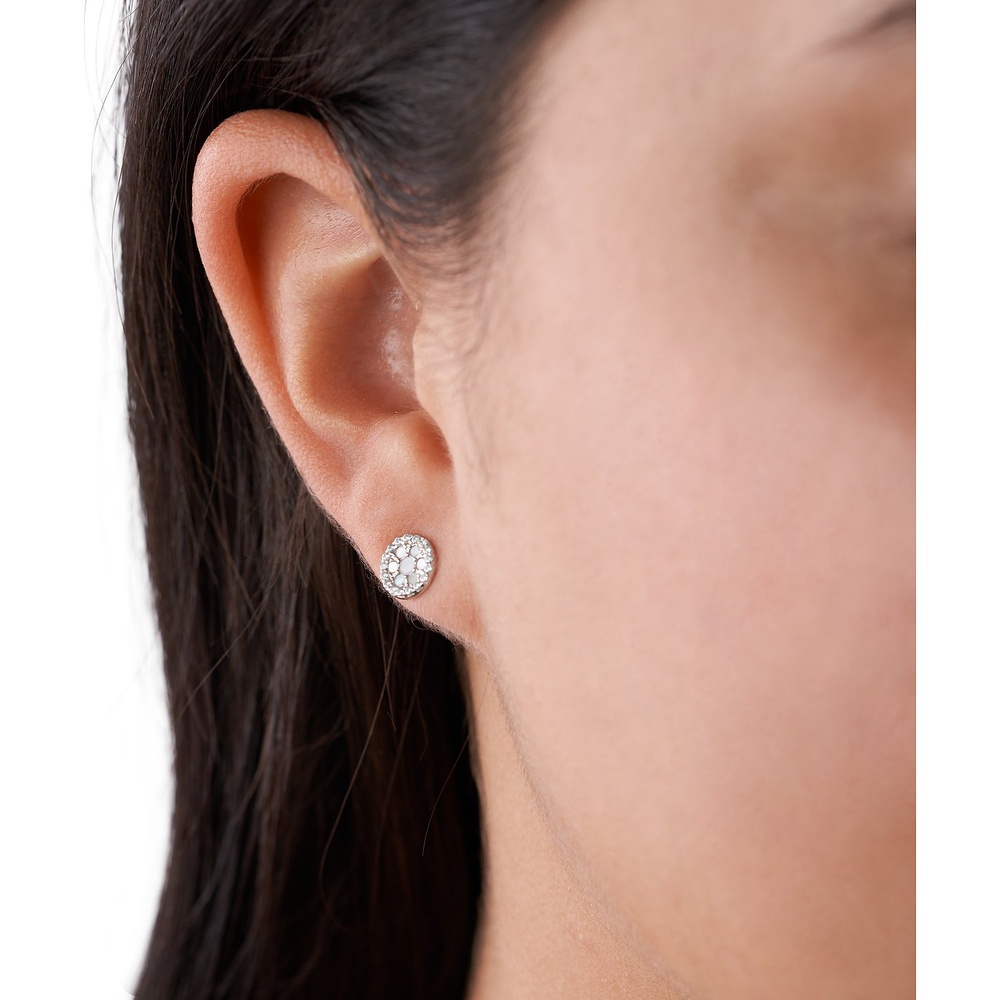 Fossil Boucles d'oreilles à fermoir à poussette 925 Argent Boucles d'oreilles