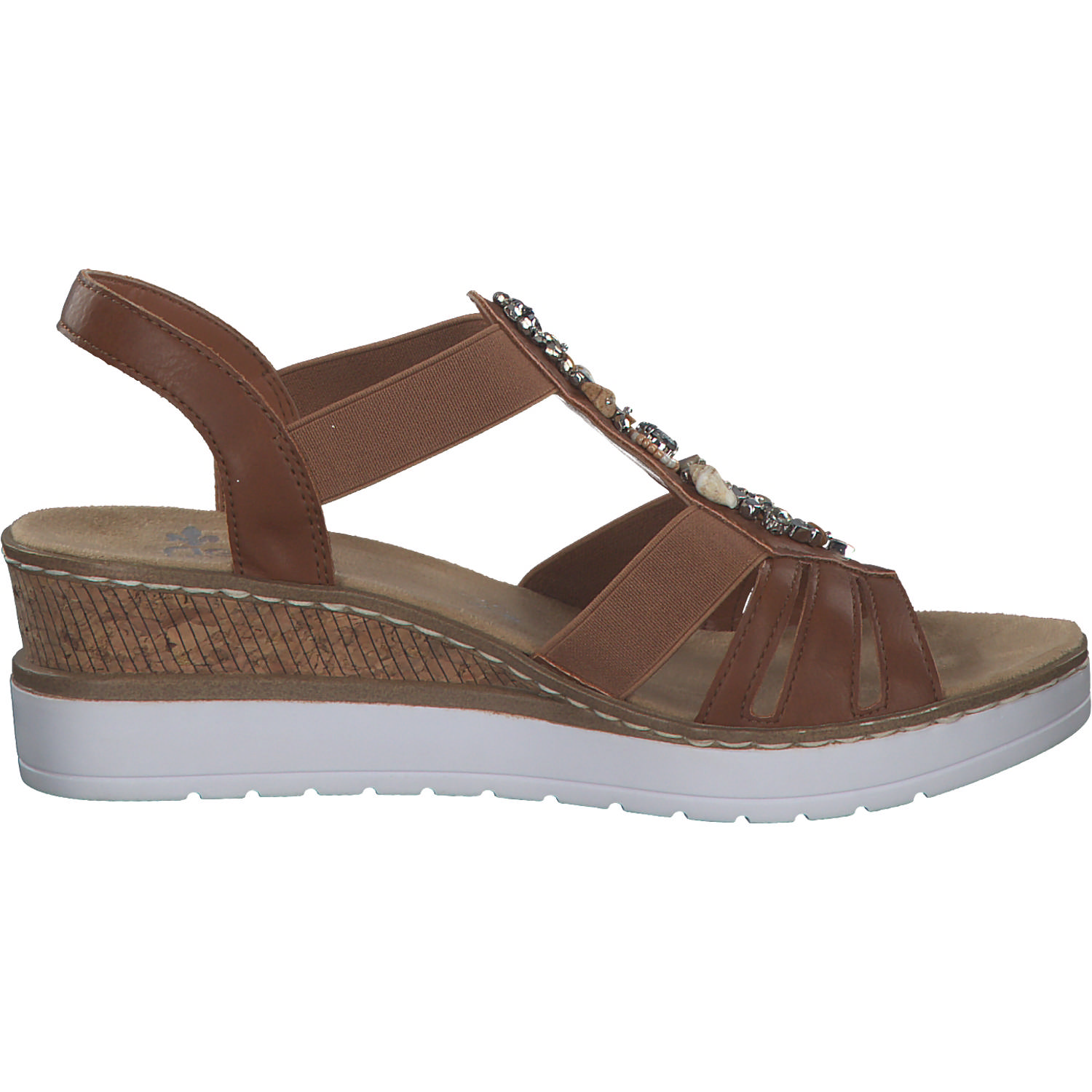 Rieker V3869, Plateau-Sandaletten, Damen, cayenne