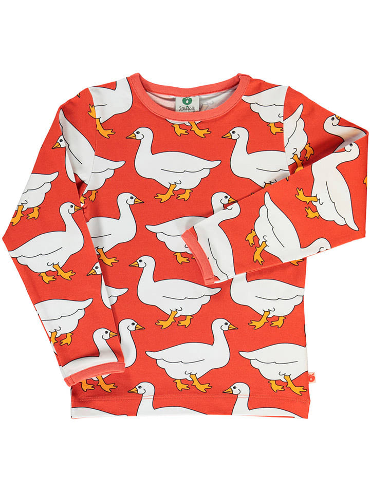 Småfolk Longsleeve in Orange/ Weiß günstig kaufen