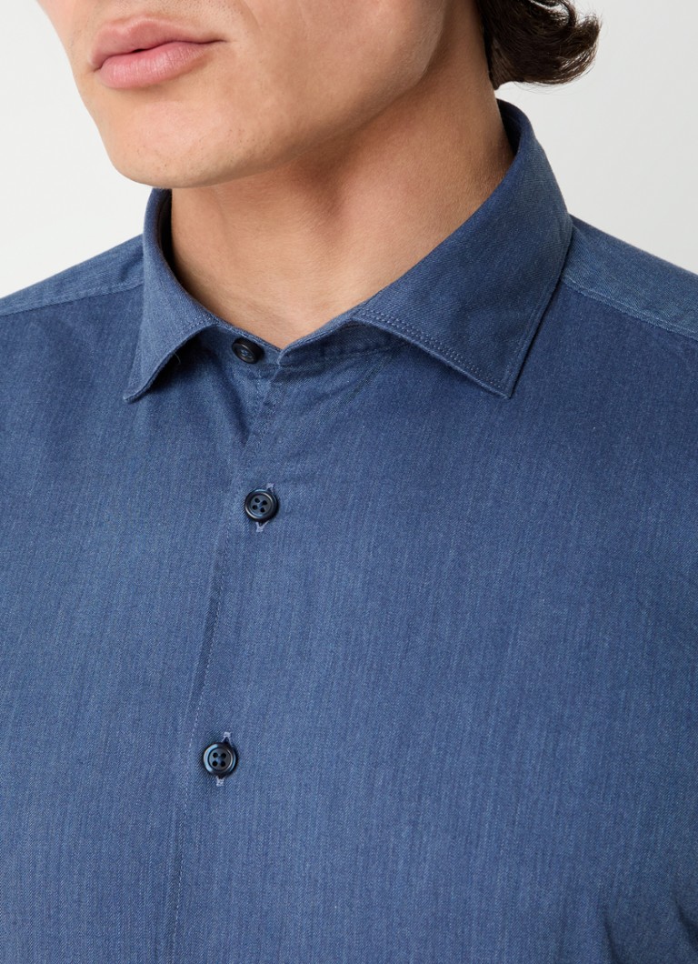 Košile Olymp Level Five slim fit s melanžovým vzorem