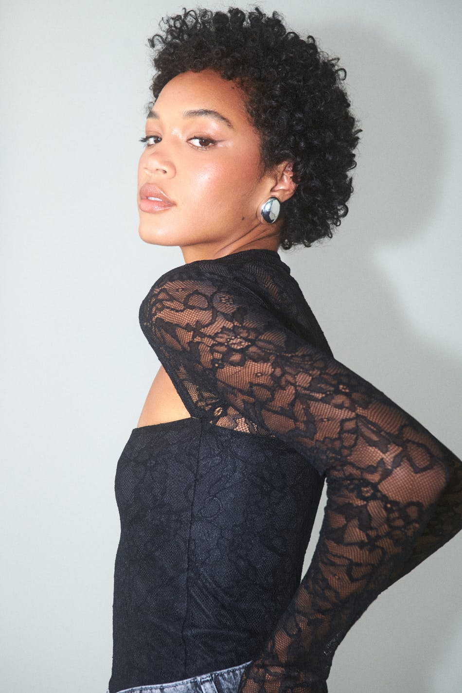 Squareneck lace top