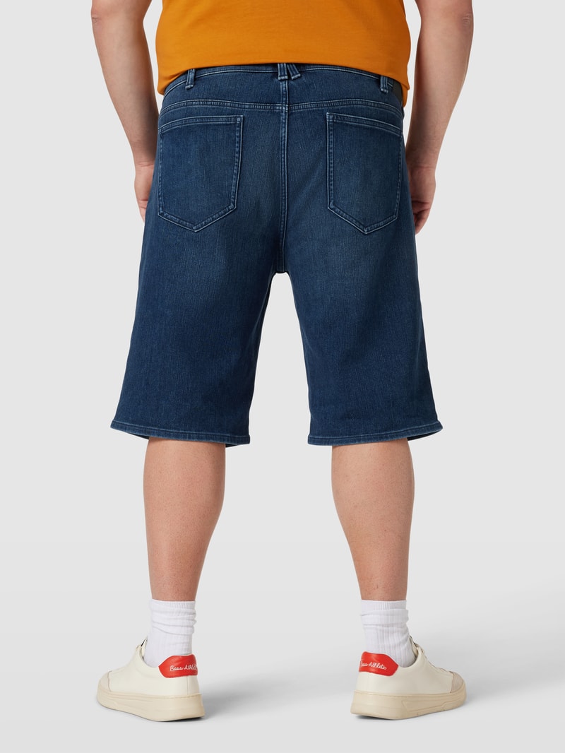PLUS SIZE Regular Fit Jeansshorts im Used-Look in dunkelblau meliert