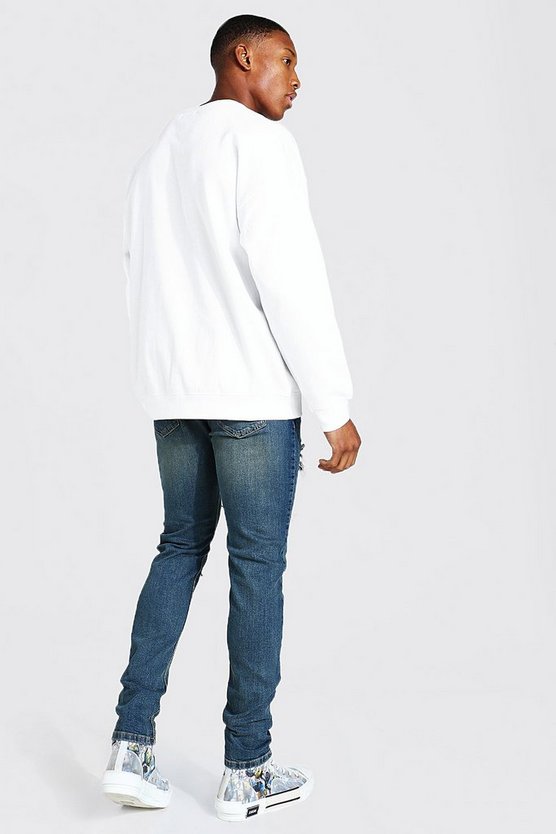 Herren Skinny Stretch Jeans mit Rissen