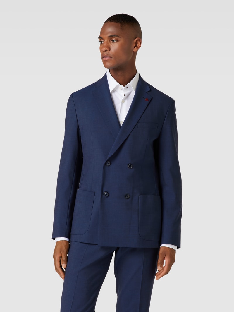 Slim Fit Anzug mit Strukturmuster in marineblau