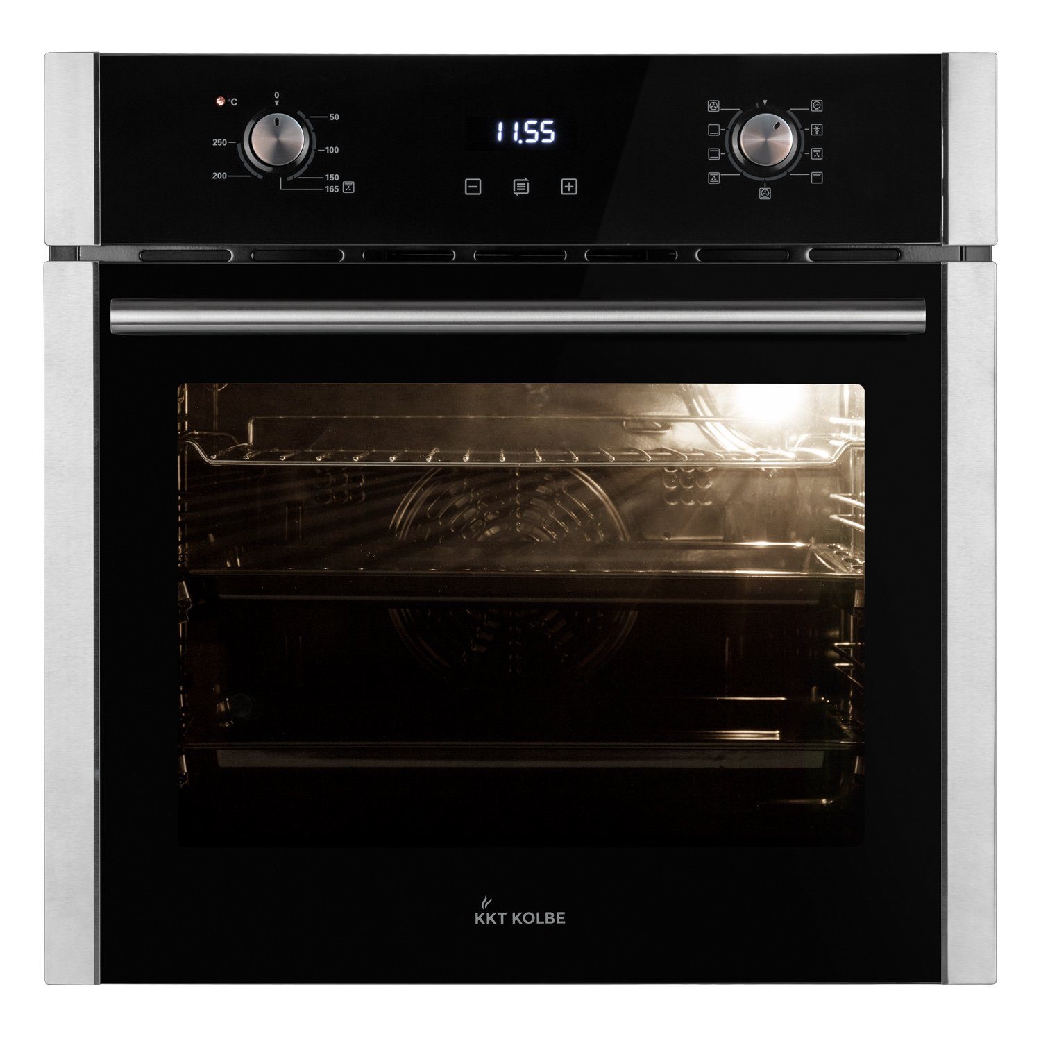 KKT KOLBE Einbaubackofen Backofen Elektroherd EB8010ED, mit 2-fach Teleskopauszug, DampfClean, 60cm / 70 l / Heissluft / Grill-/Brat-System / Teleskopauszüge / Touch