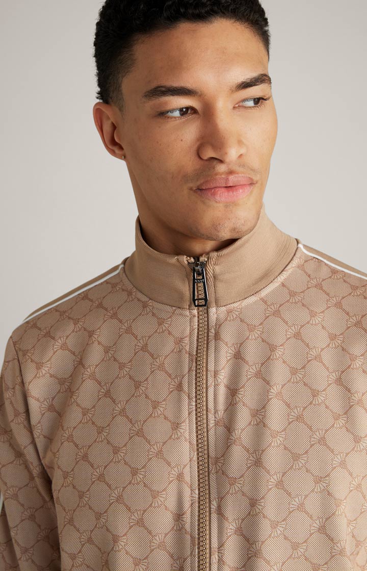 Cornflower-Sweatjacke Tayfun in Beige gemustert