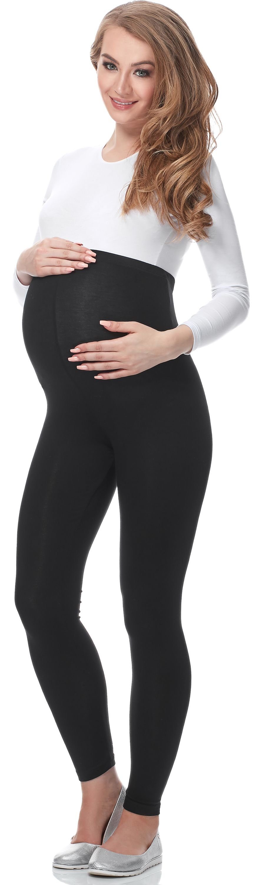 Be Mammy Umstandsleggings Lange Umstandsleggings aus Viskose BE-02 (1-tlg) elastischer Bund