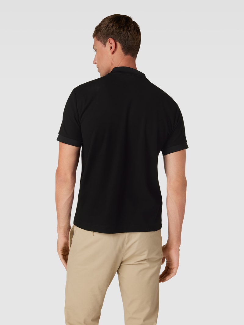 Poloshirt mit Label-Print in schwarz