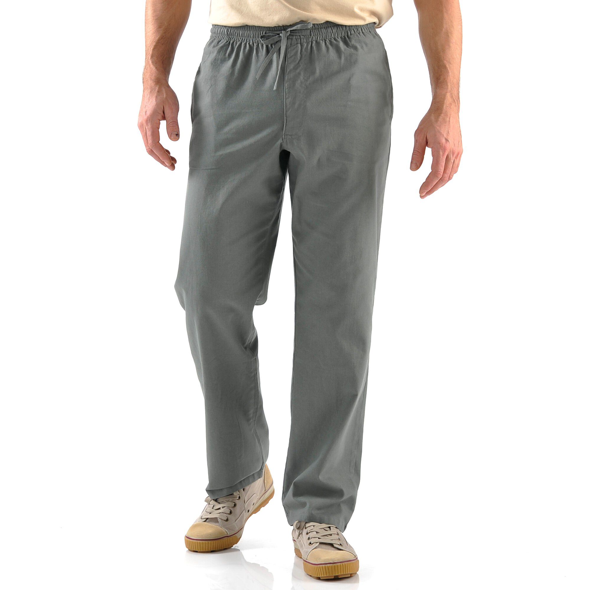 Pantalon toile taille élastiquée