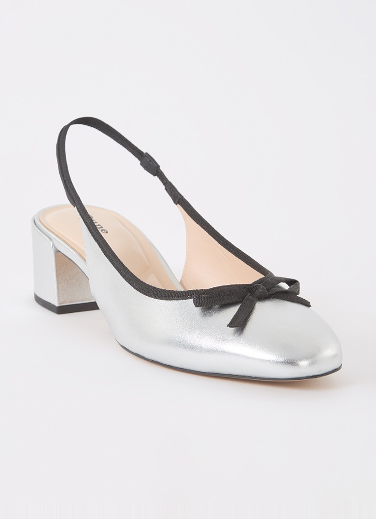 Pantofi eleganți din piele cu toc și fundă de la Dune London.