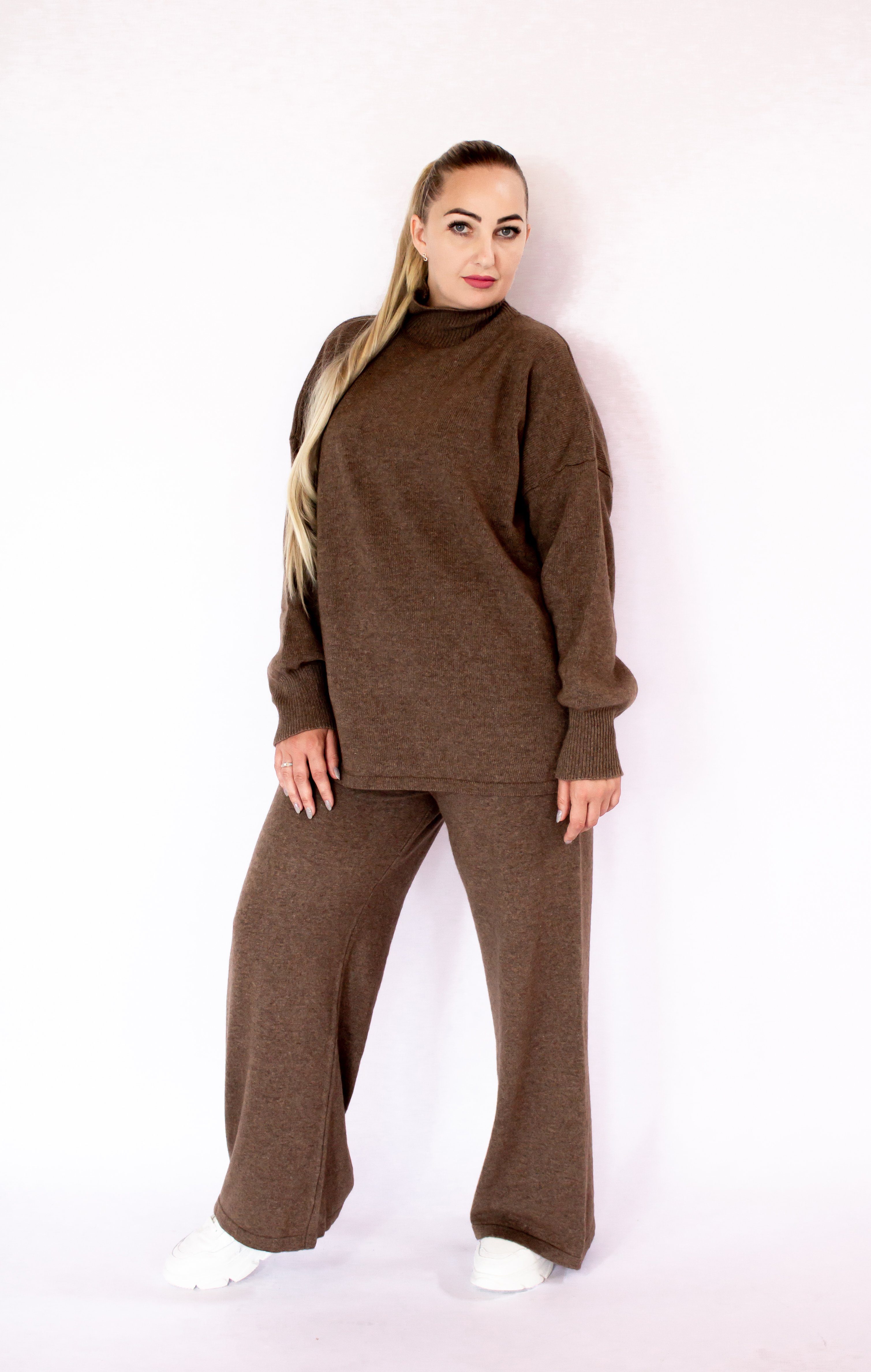 MonCaprise by Clothè Hosenanzug Oversize-Form Zweiteiler Strickhose & Pullover Strick-Set (Zweiteiler, 2-tlg) breit geschnitten