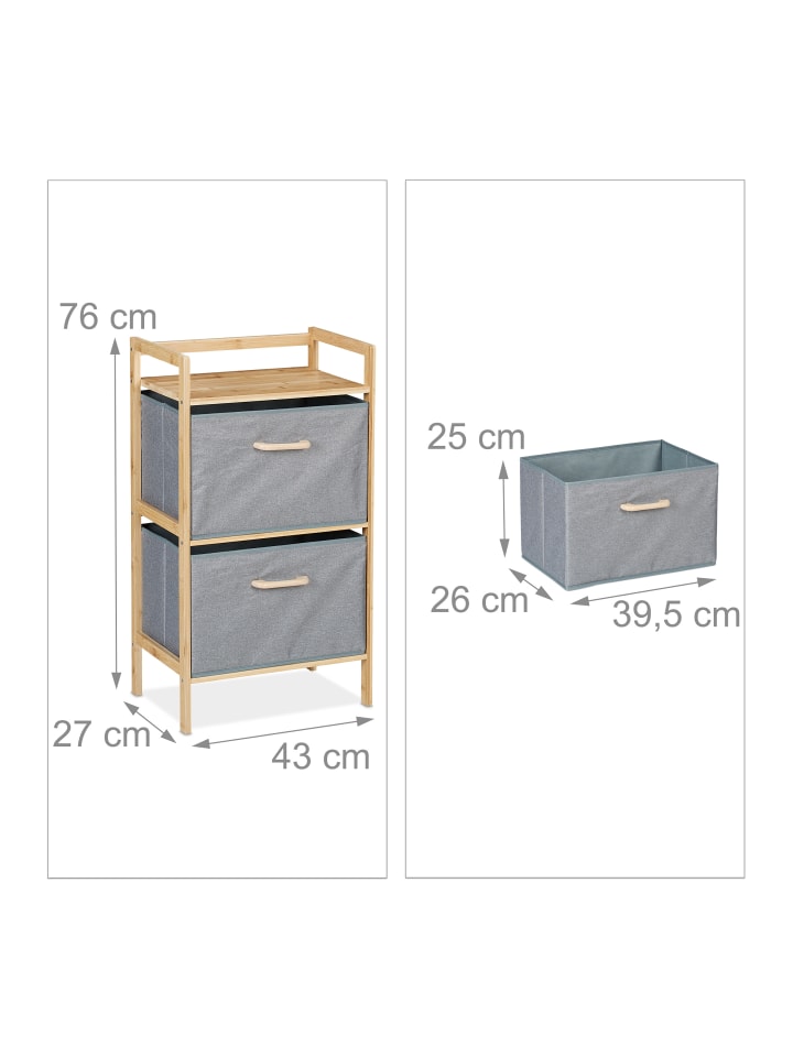 relaxdays Badregal in Natur/ Grau - (B)43 x (H)76 x (T)27 cm günstig kaufen onesize