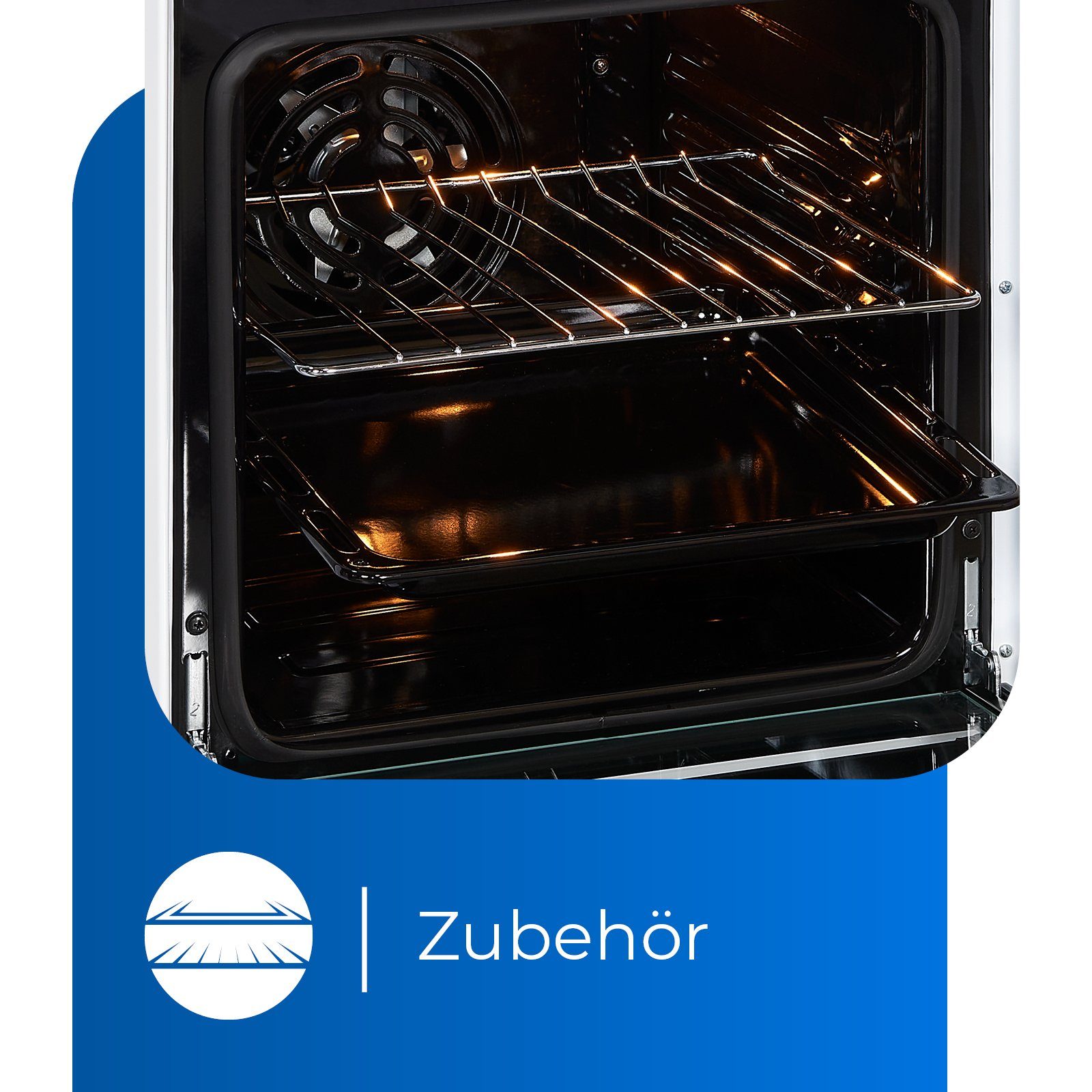 exquisit Elektro-Standherd ECM 5-4 BZ, Grill, Umluft, 2-Kreisbräter & Bräterzone ideal für flexibles Kochen