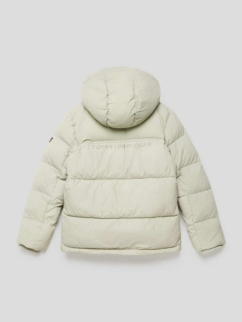 Steppjacke mit Label-Stitching Modell 'MIXED FABRIC JACKET' in schilf