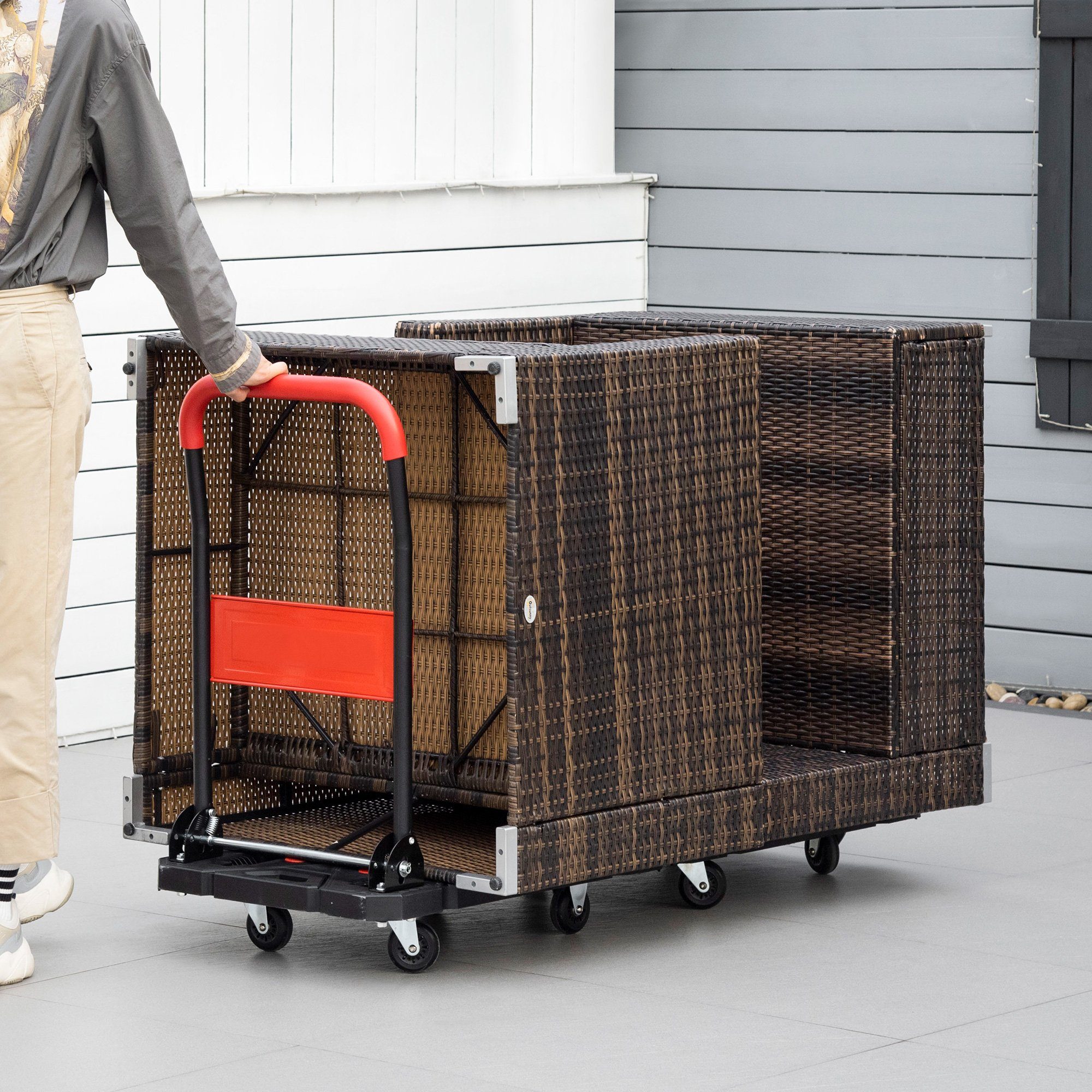 Durhand Sackkarre Transportwagen, 150 kg belastbar, 70 cm x 52,5 cm x 90 cm, (Set, 1-St., 1 x Plattformwagen), faltbar