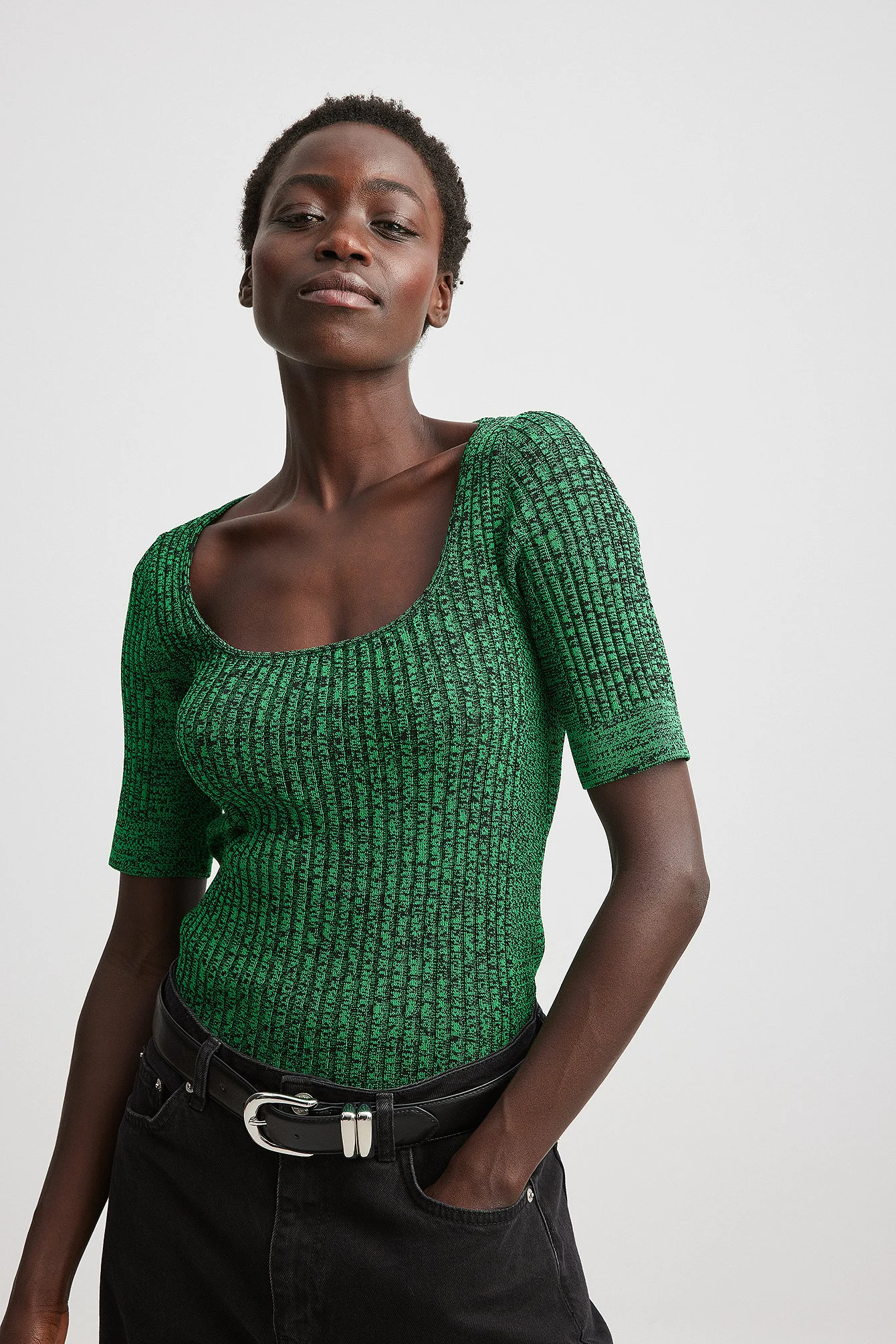 Kurzärmeliges Stricktop