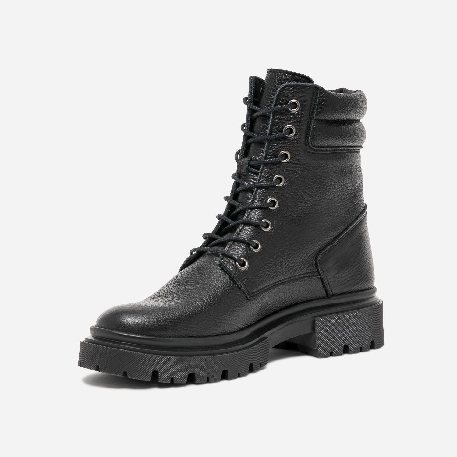 Boots à lacet TEXTO noir éco-conçu en cuir