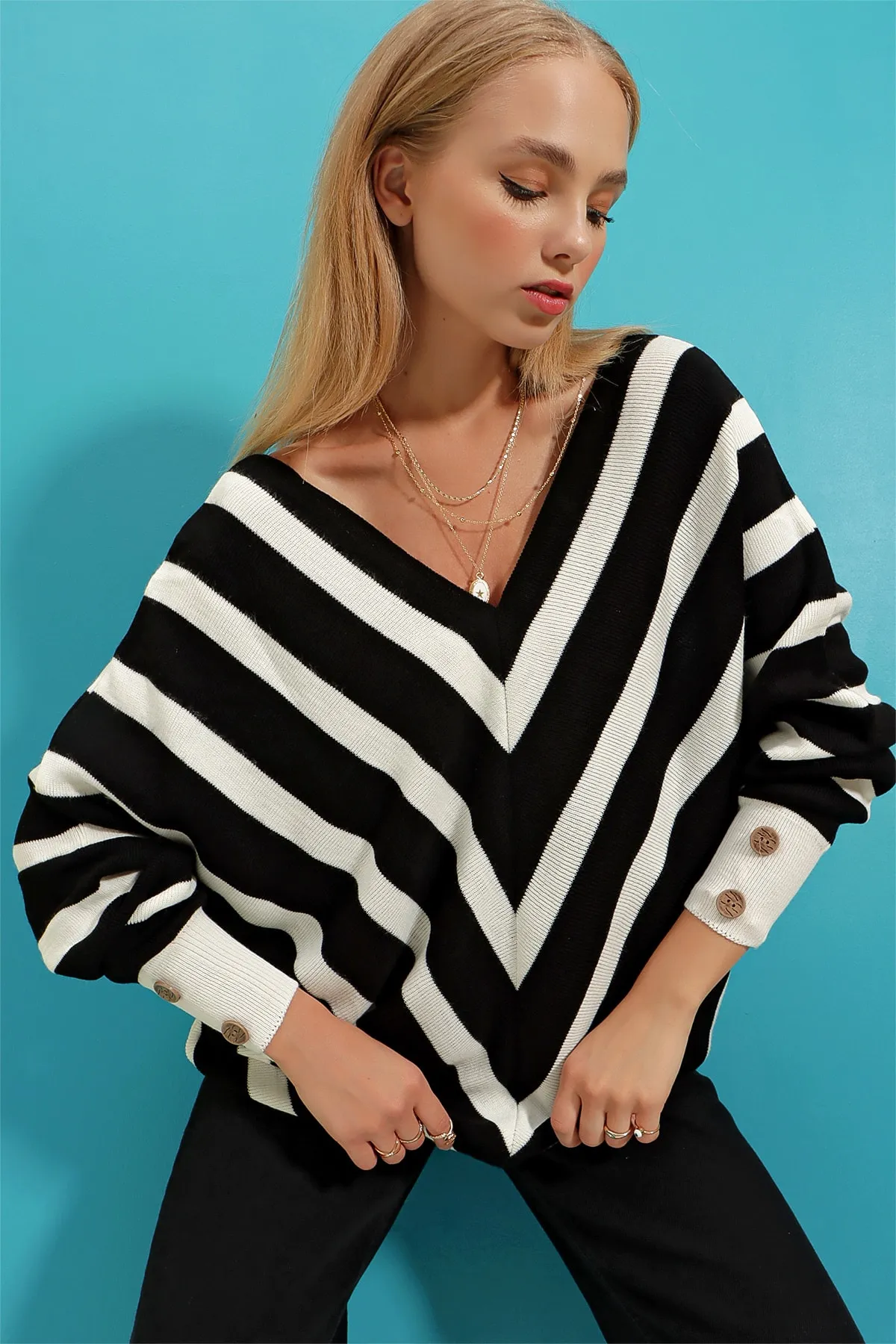 Trend Alaçatı Stili  Pullover - Schwarz - Regular Fit