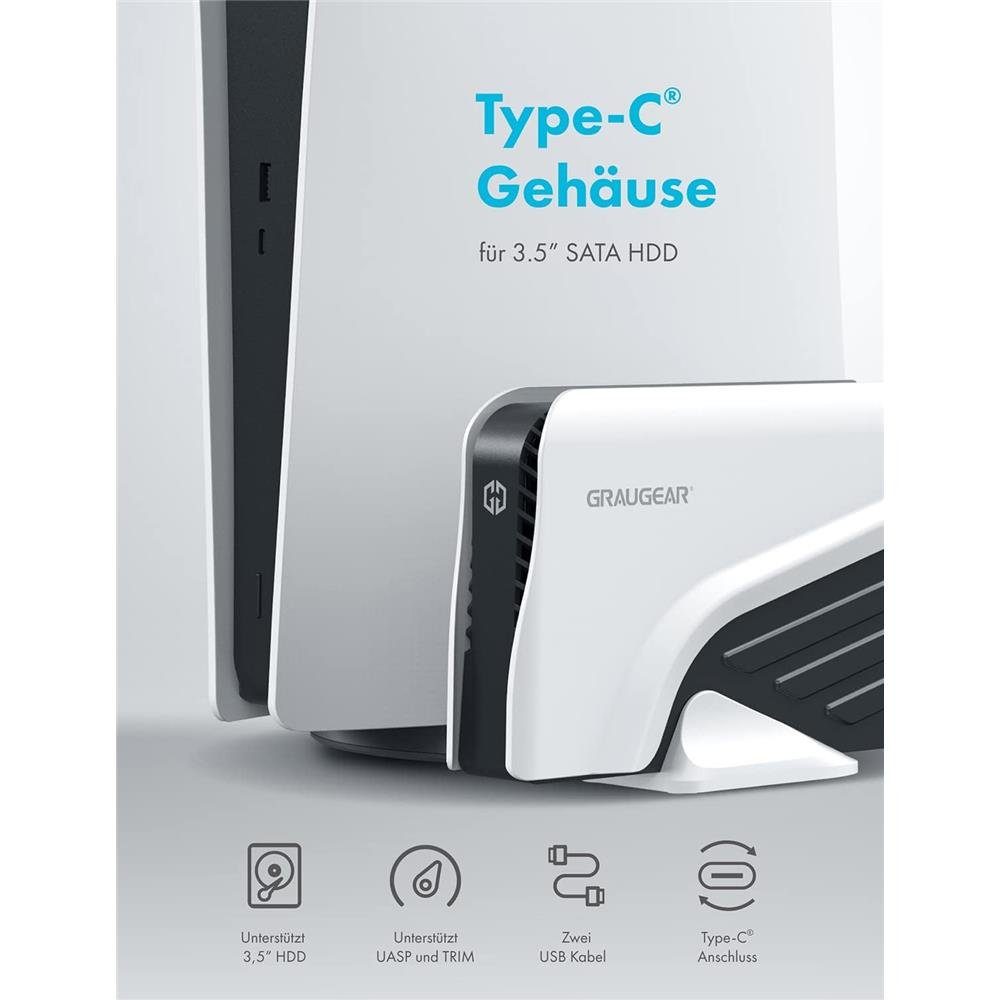 GRAUGEAR 4TB HDD für PlayStation 4 Playstation 5 externe Gaming-Festplatte 3,5