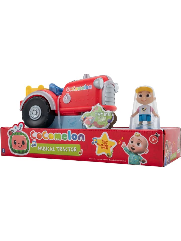 jazwares Cocomelon - Mitsing-Traktor mit JJ Spielfigur Lernspielzeug ab 2 Jahren in rot günstig kaufen onesize