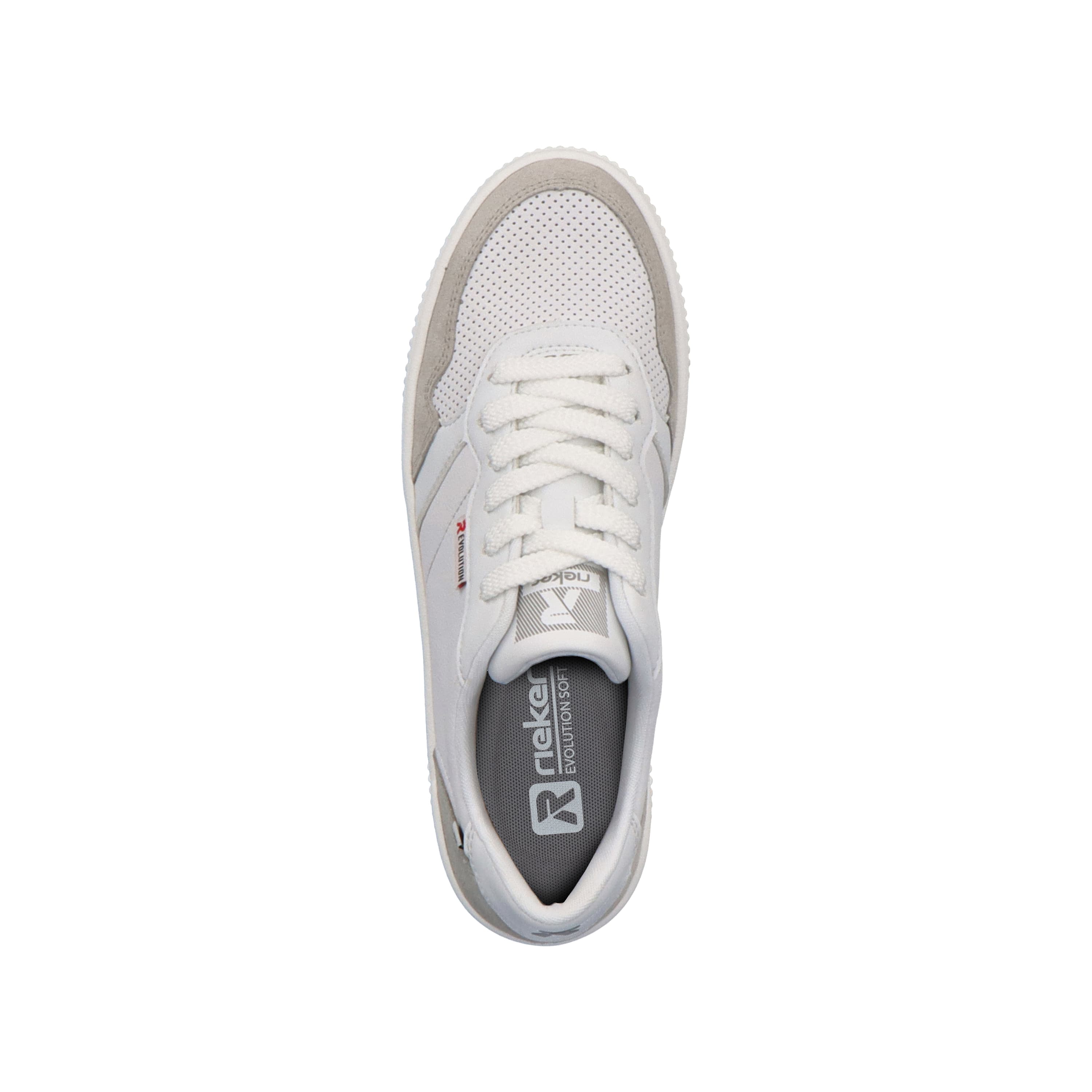 Rieker Damen Sneaker Low swan-white stone-grey