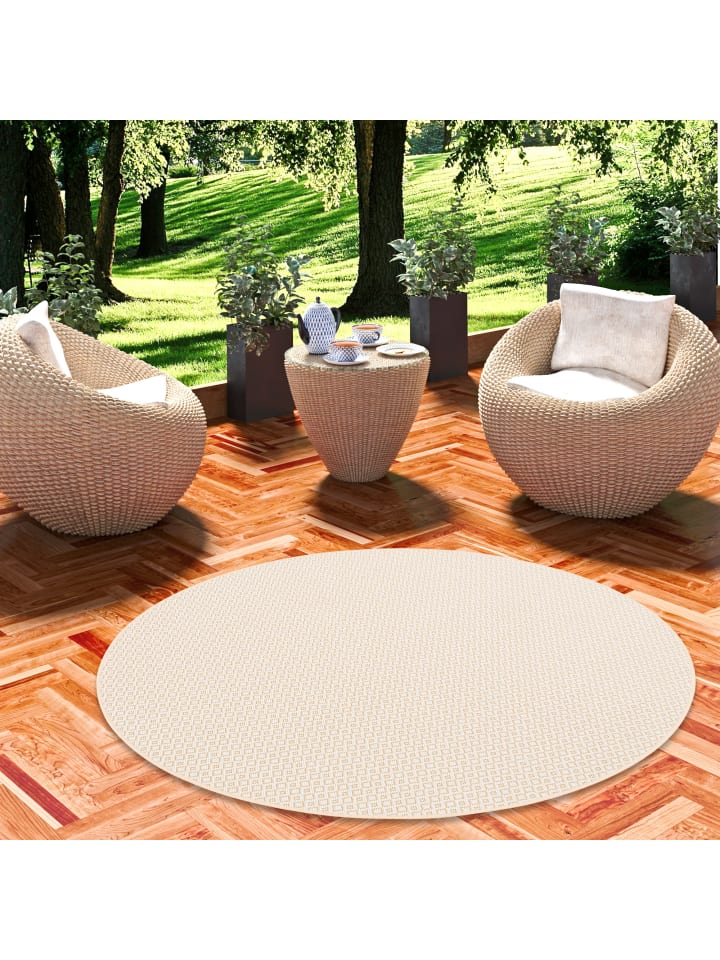 Snapstyle In & Outdoor Teppich Oslo Trend Rund in Honig günstig kaufen