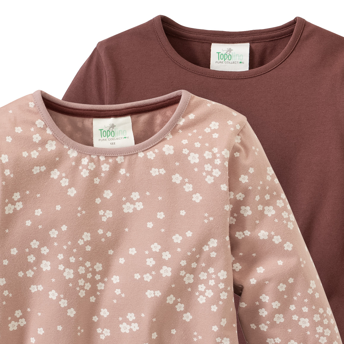 2 Mädchen Langarmshirts im Set